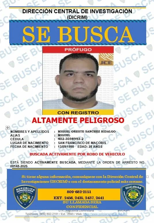 Policía Nacional busca a 19 personas por homicidios