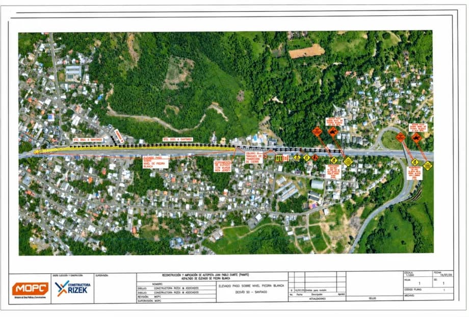 Obras Públicas anuncia cierre parcial del elevado de Piedra