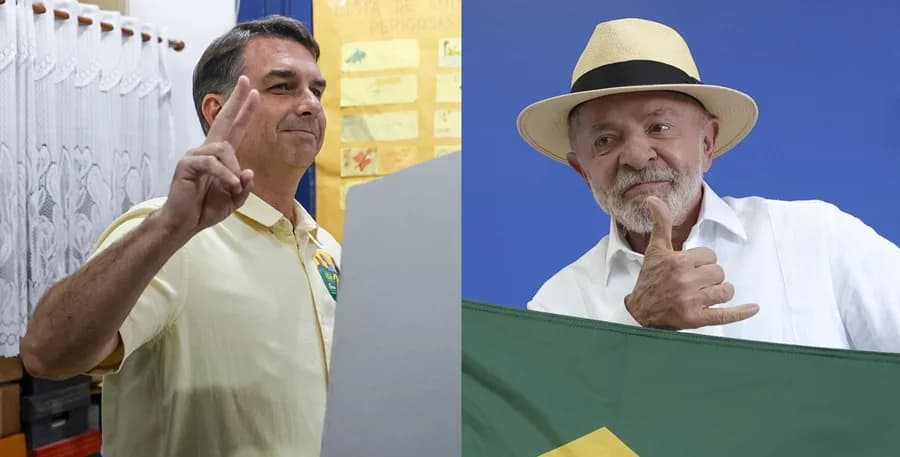 Con el 100 % escrutado, Flávio Bolsonaro logró el 47,03 % de los votos y Lula, el 45,16 %
