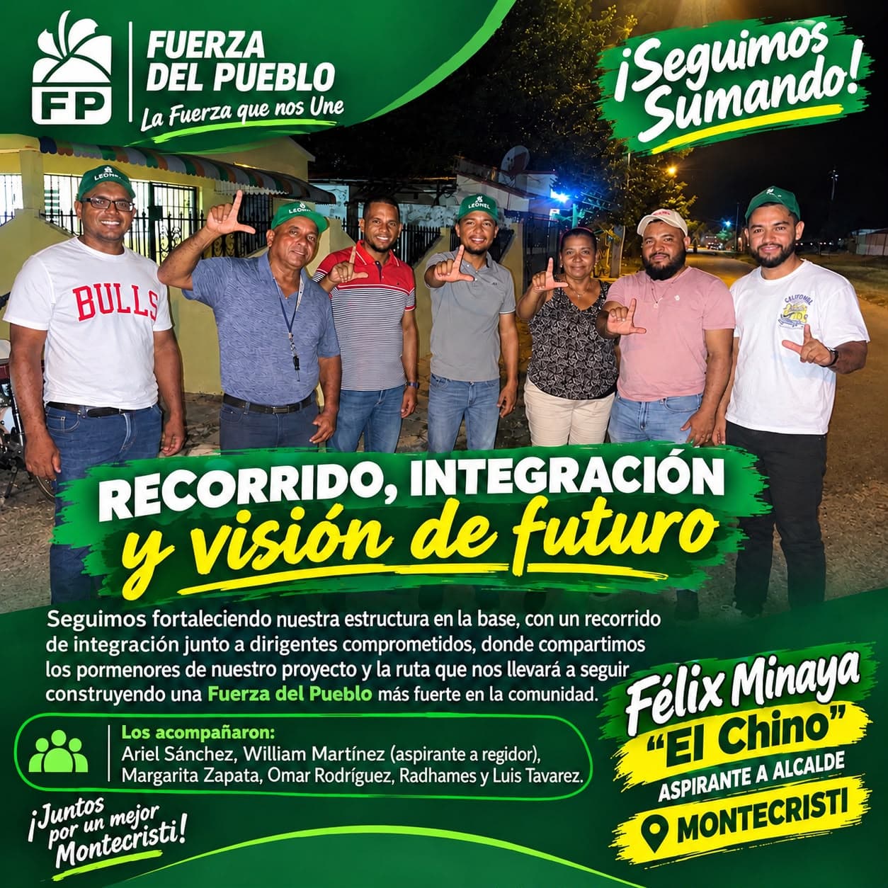 Félix Minaya «El Chino» continúa fortaleciendo su proyecto a alcalde en Montecristi