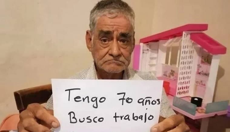 Hombre con 70 años busca trabajo para poder cotizar su pensión