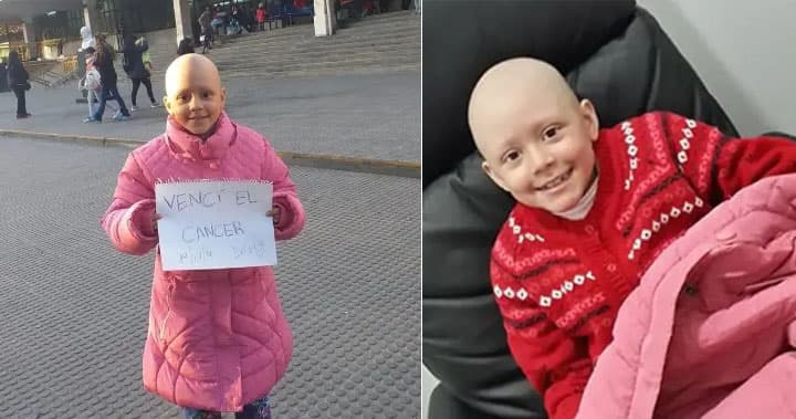 Celebra con cartel frente al hospital que venció el cáncer en 52 sesiones de quimioterapia