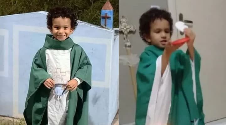 Niño al que no le daban esperanzas de vida emociona al mundo celebrando sus misas