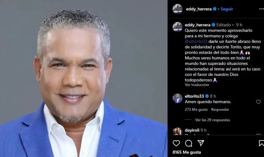 Eddy Herrera se solidariza con El Torito; tras revelar cáncer