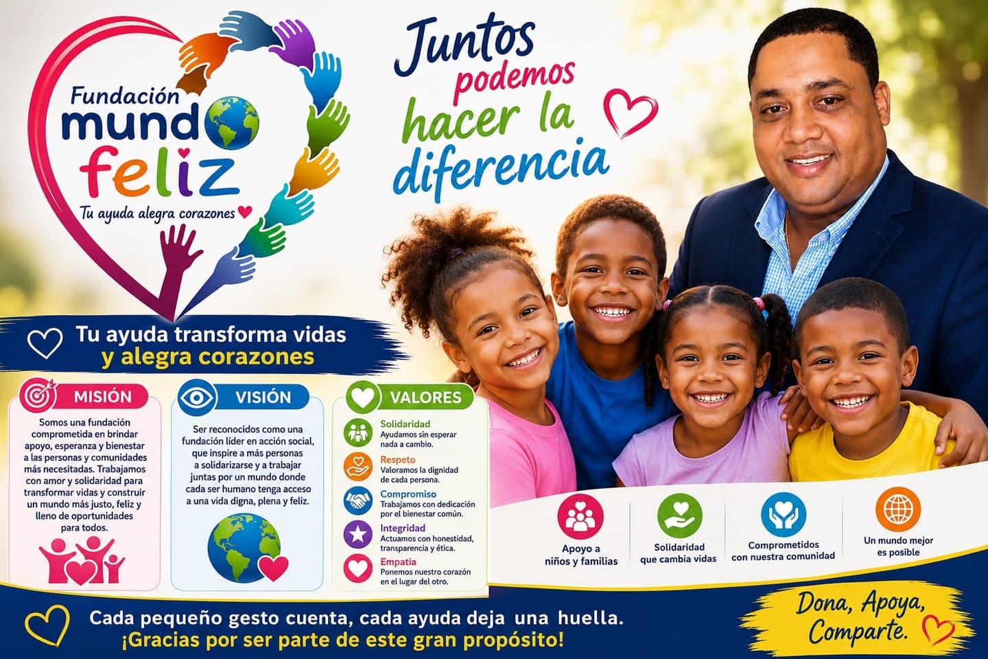 Fundación Mundo Feliz promueve la solidaridad bajo el lema “Juntos podemos hacer la diferencia»