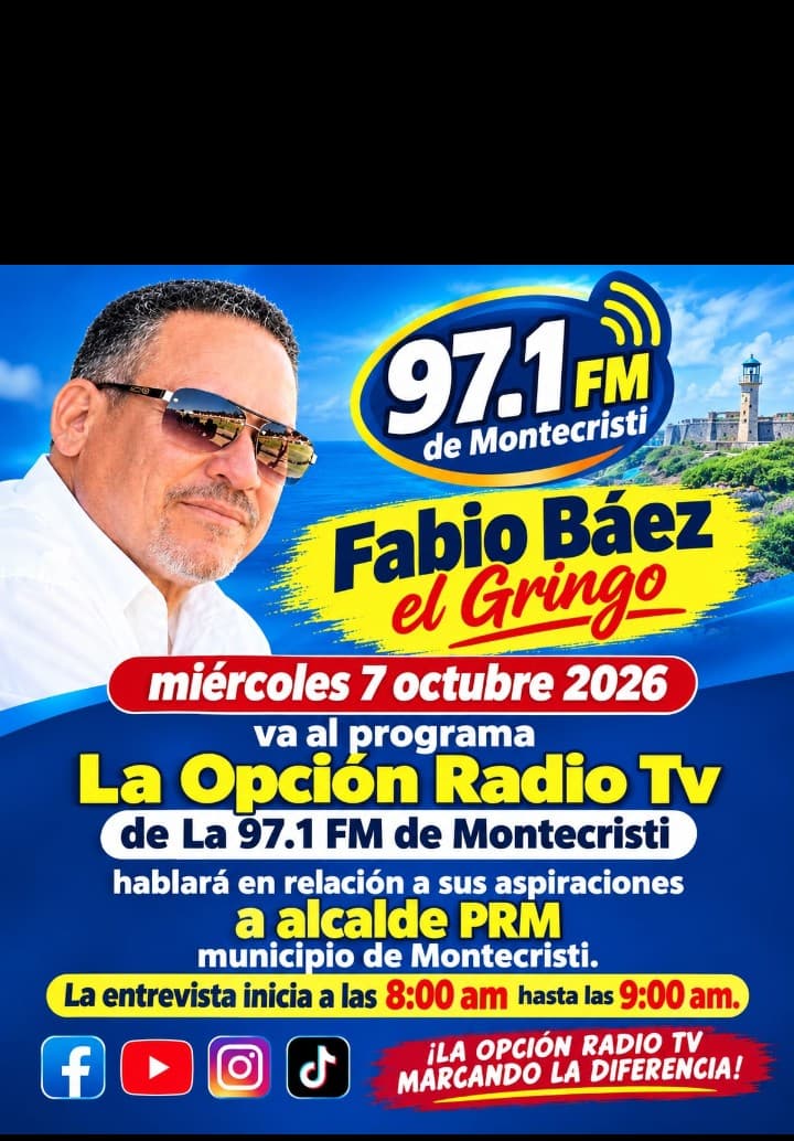 Fabio Báez «El Gringo» aspirante a alcalde PRM estará mañana miércoles en el programa La Opción Radio TV